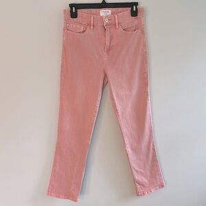 Frame Denim Le Crop Mini Boot in Peony cropped stretchy bootcut jeans